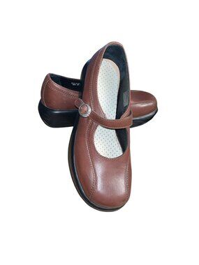 Dansko Womens Mary Jane Brown Leather Platform Wedge clogs Shoes EU40 US 9.5-10